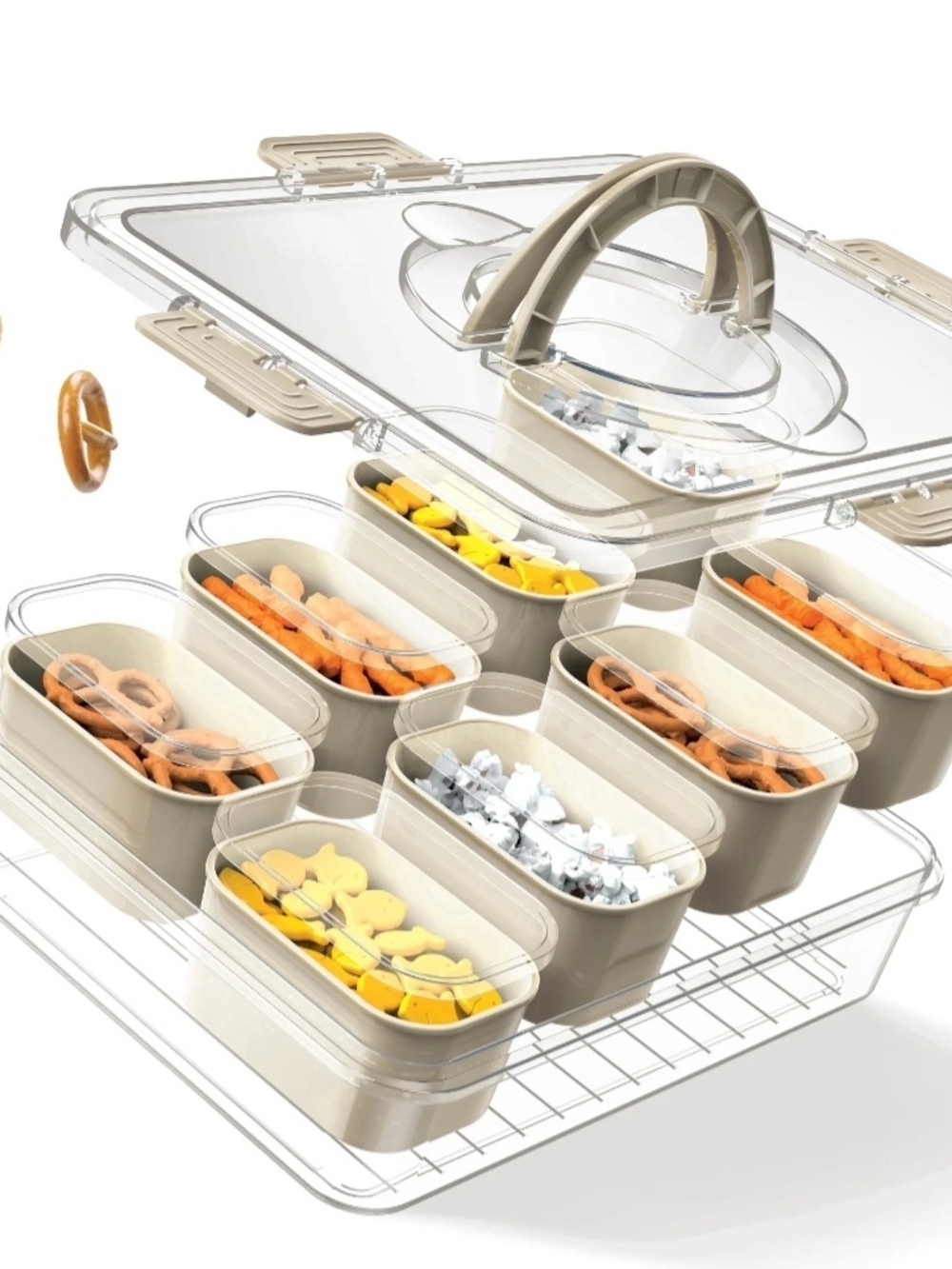CWC Perfect On-The-Go Snack Box in Sand - 8-Compartments - Picture 2 of 7